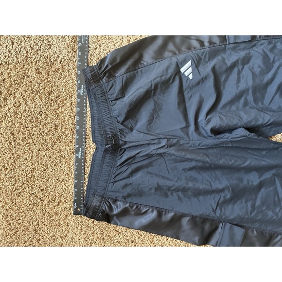 Adidas Cargo Pants Women's XL Black Baggy Streetwear Wide Leg Drawstring Pockets - Picture 3 of 9